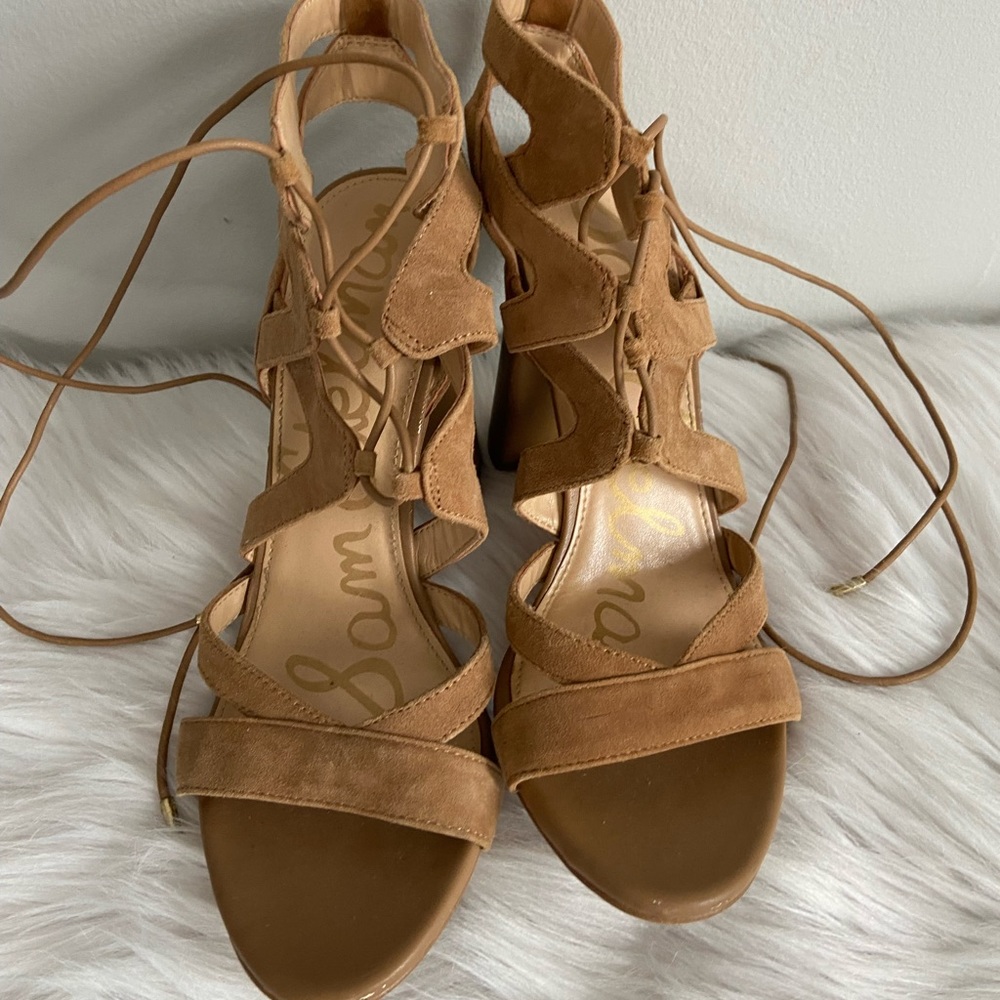 Sam Edelman tan suede heeled sandal